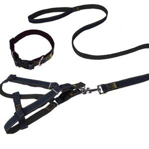Denim Pet Dog Collar Harness Leash Set for Puppy Dog Cat